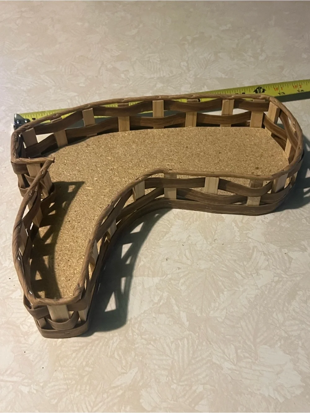 Woven Rattan Crescent Accent Tray in Natural Brown - Home Accents